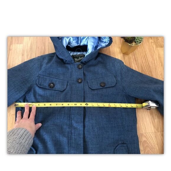 WOOLRICH 15131 Majolica Blue Heather Hooded Full Zip Jacket Womens SIZE SMALL - Picture 7 of 11